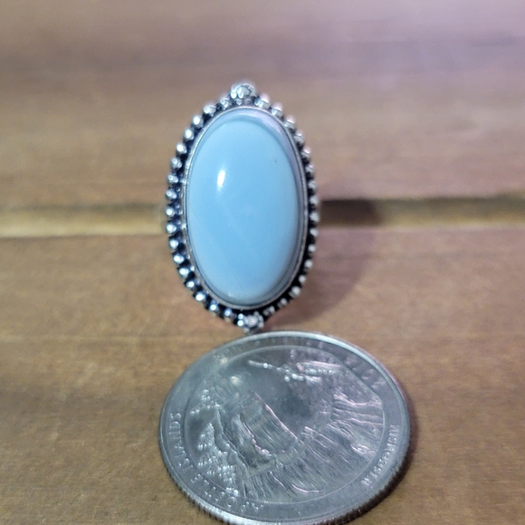Native Blue Opal Gemstone Ring Size 5.5 Silver 925 Jewelry Western… - Picture 2 of 4